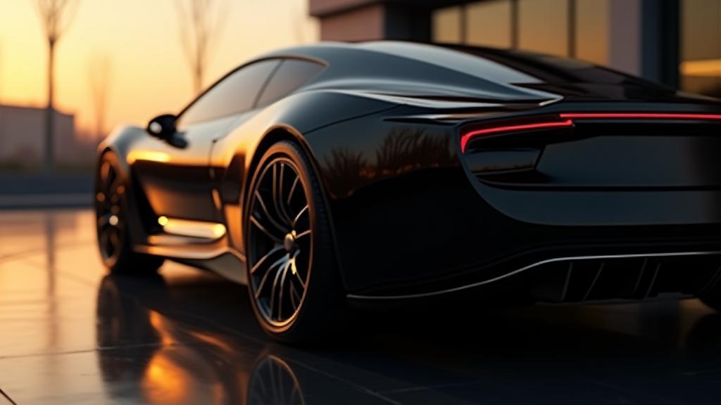 High-quality image of a sparkling clean black car reflecting light